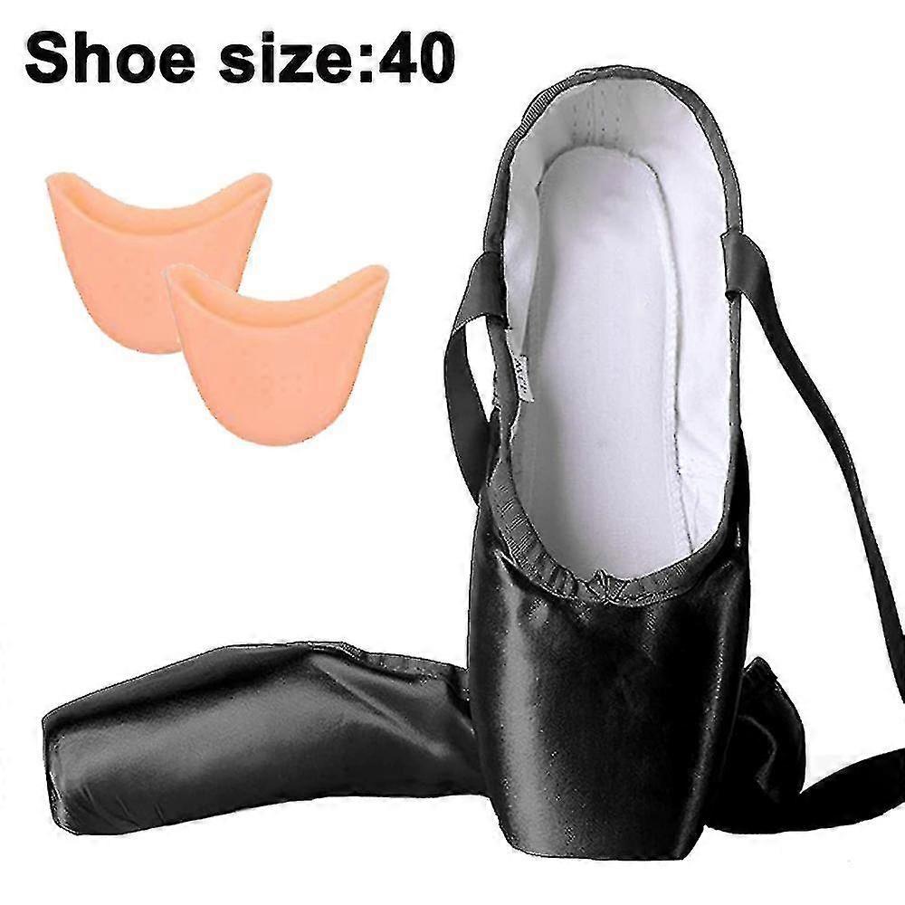 Piao Balet Pointe Boty Dívky Ženy Stuha Balerína Boty s Toe Pads