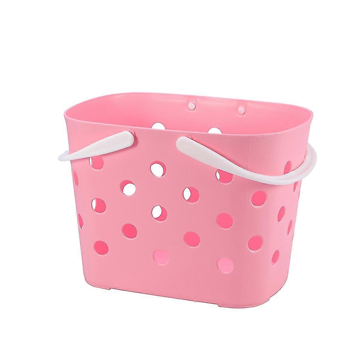 Plastic Bathroom Storage Tote Hand Basket pink