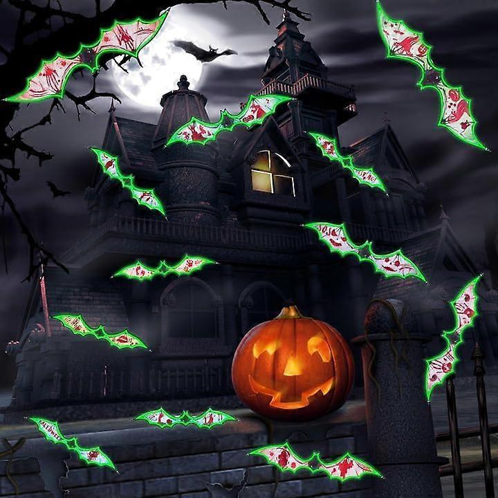 48 PCS Halloween 3D Bat Decorações