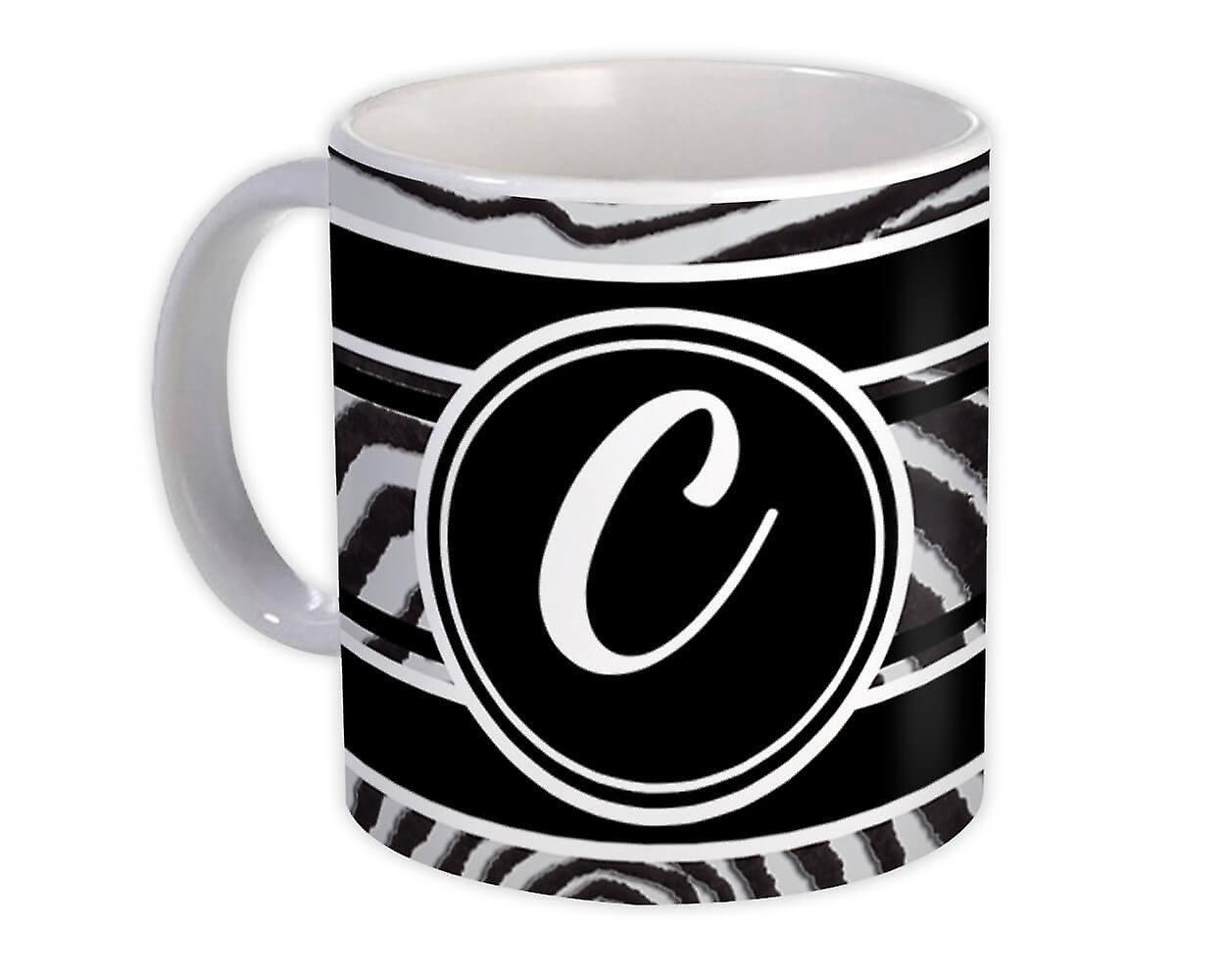 Gave krus: monogram brev C Zebra