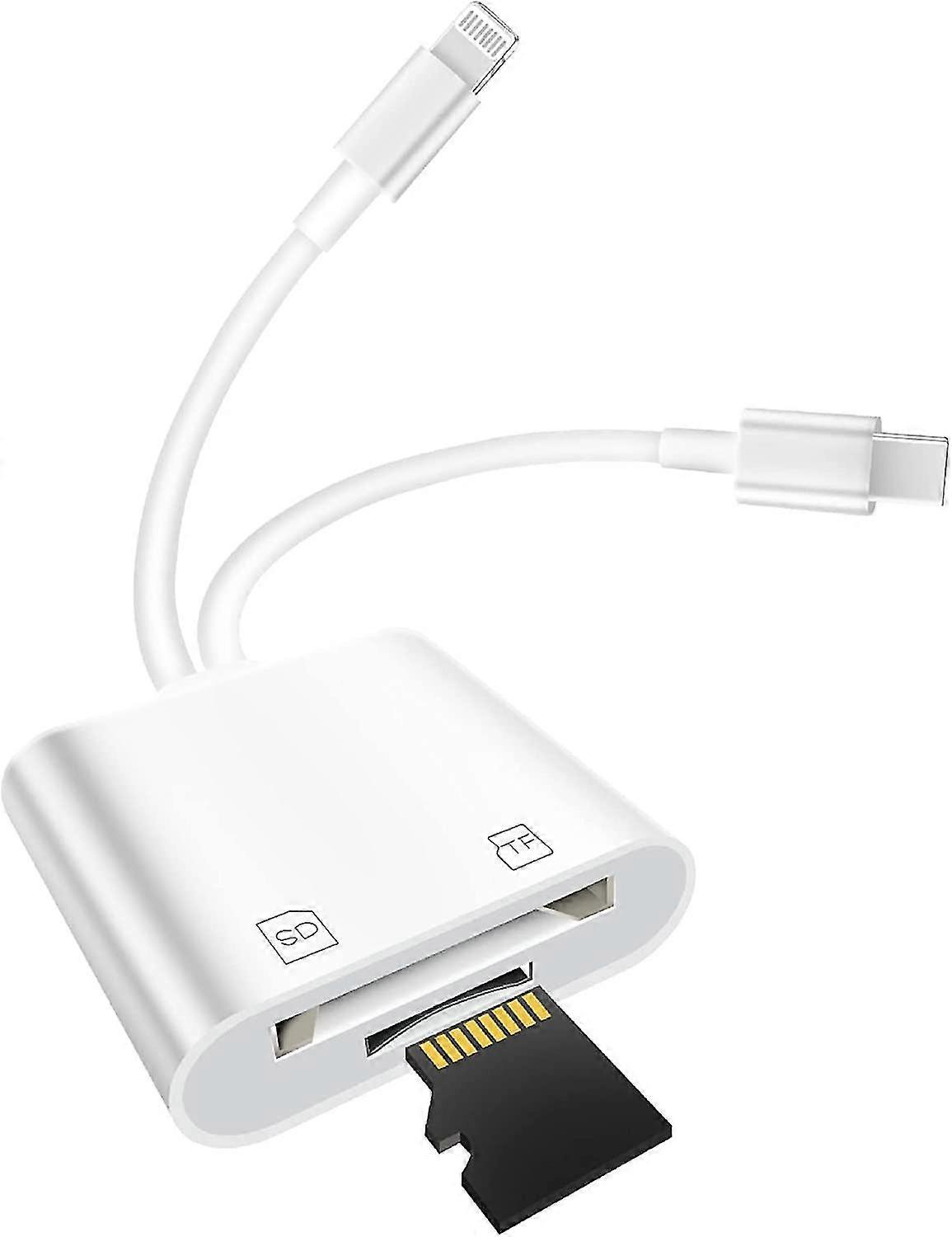 Zertifizierter SD-Kartenleser für iPhone Ipad Macbook Kamera USB C Typ C Kartenleser Adapter, Blitz Dual Card Slot Micro Memory Card Reader Unterstützt Sd