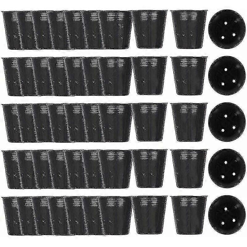 500pcs Plastic Nursery Pot Plant Propagation Container8cmx8cm