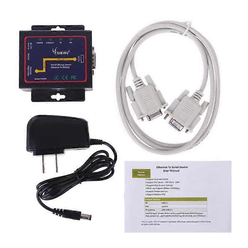 DB9 RJ45 to RS232 Ethernet TCP/IP Serial Server Module Ethernet Device Converter