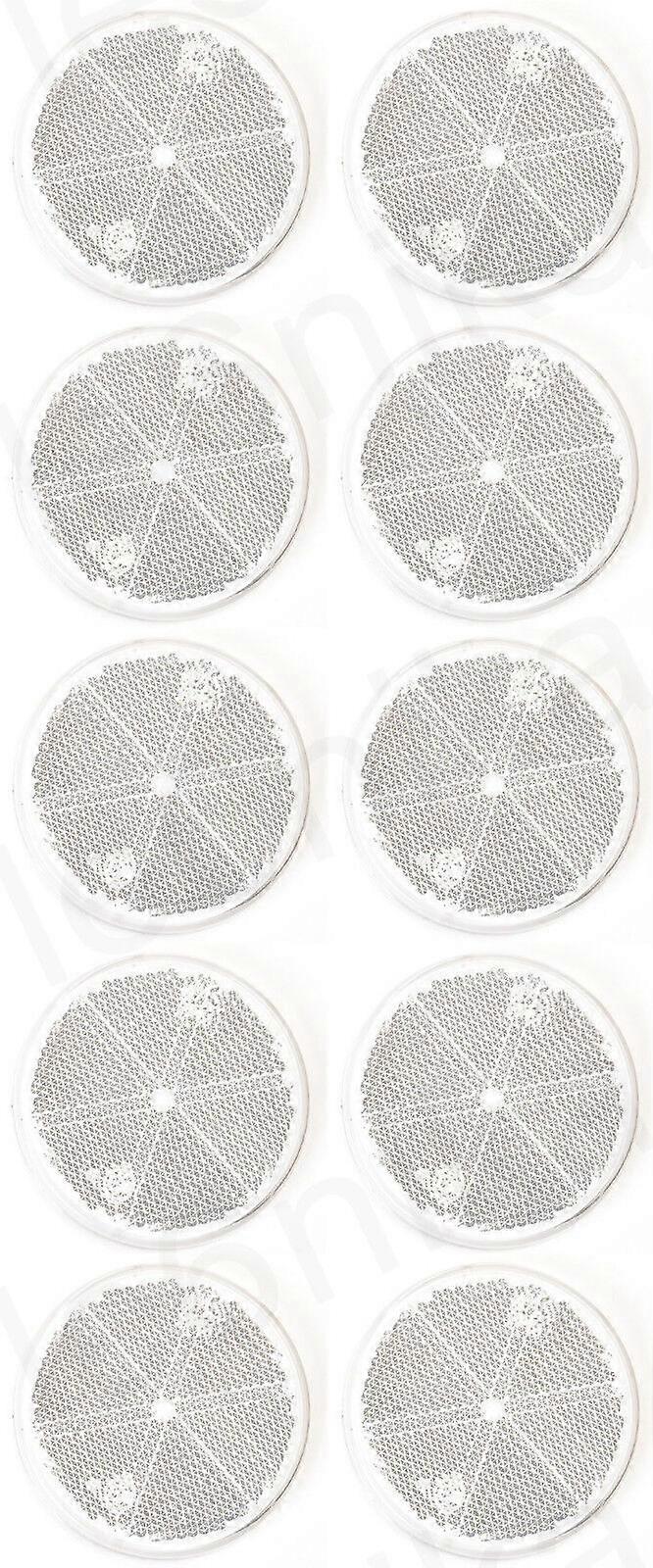 10 pcs Universal White Round Reflex Retro Reflector 61mm Self Adhesive E20 NEW