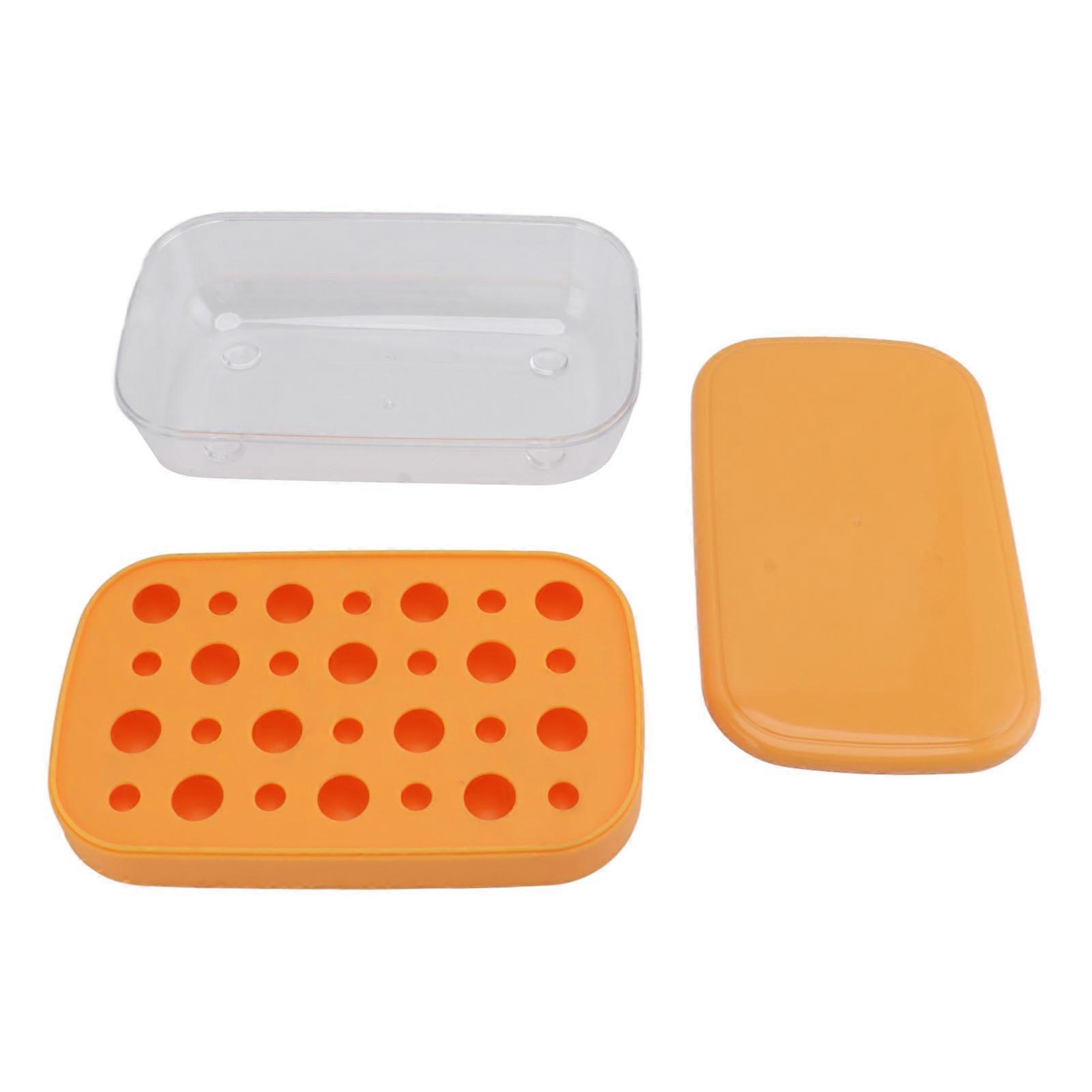 Round Ice Cube Maker Mold Tray with Lid - Easy Release Reusable Flexible Bin for Multi Layered Orange Ice