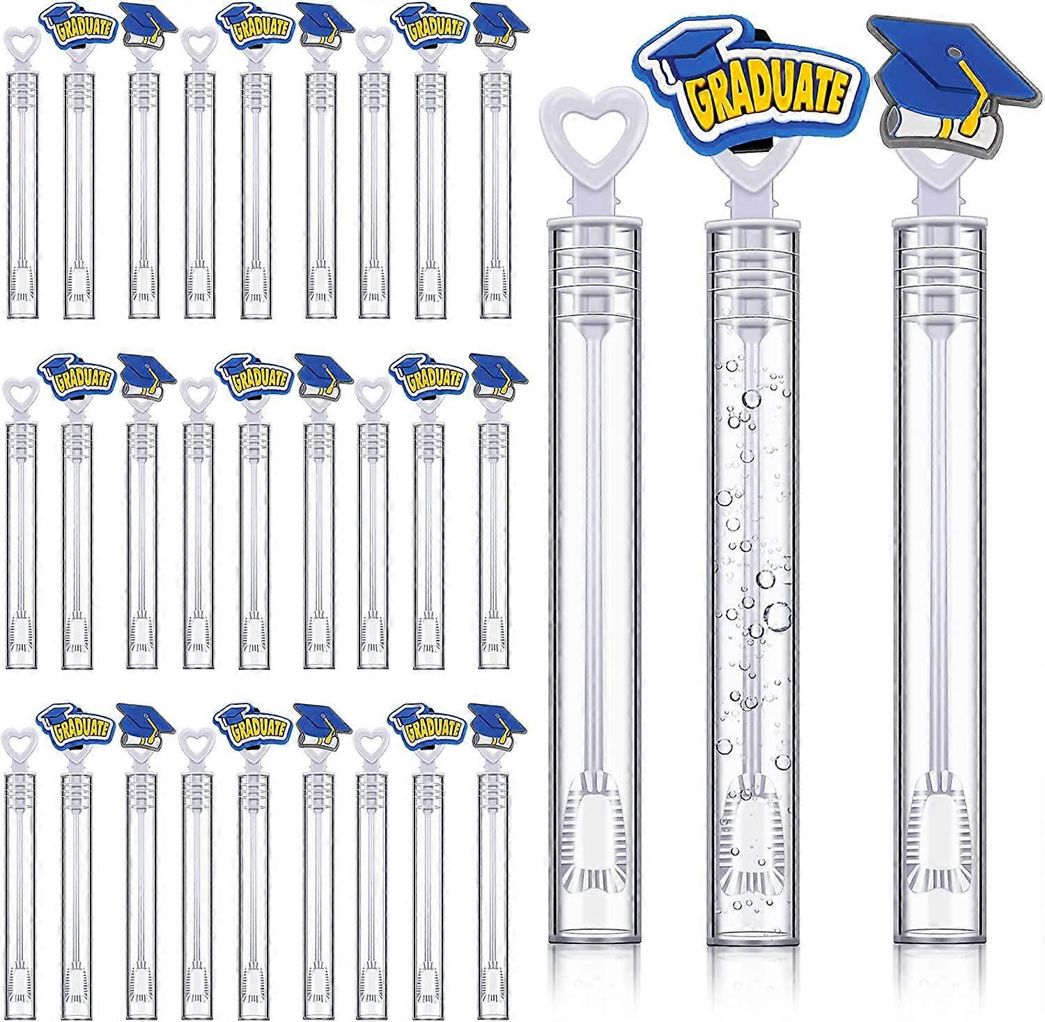 40 Pack Graduation Party Favors Graduation Hat Bubbles Clear Mini Bottle Wands Tubes Congrats Middle School High College Grad No Liquid