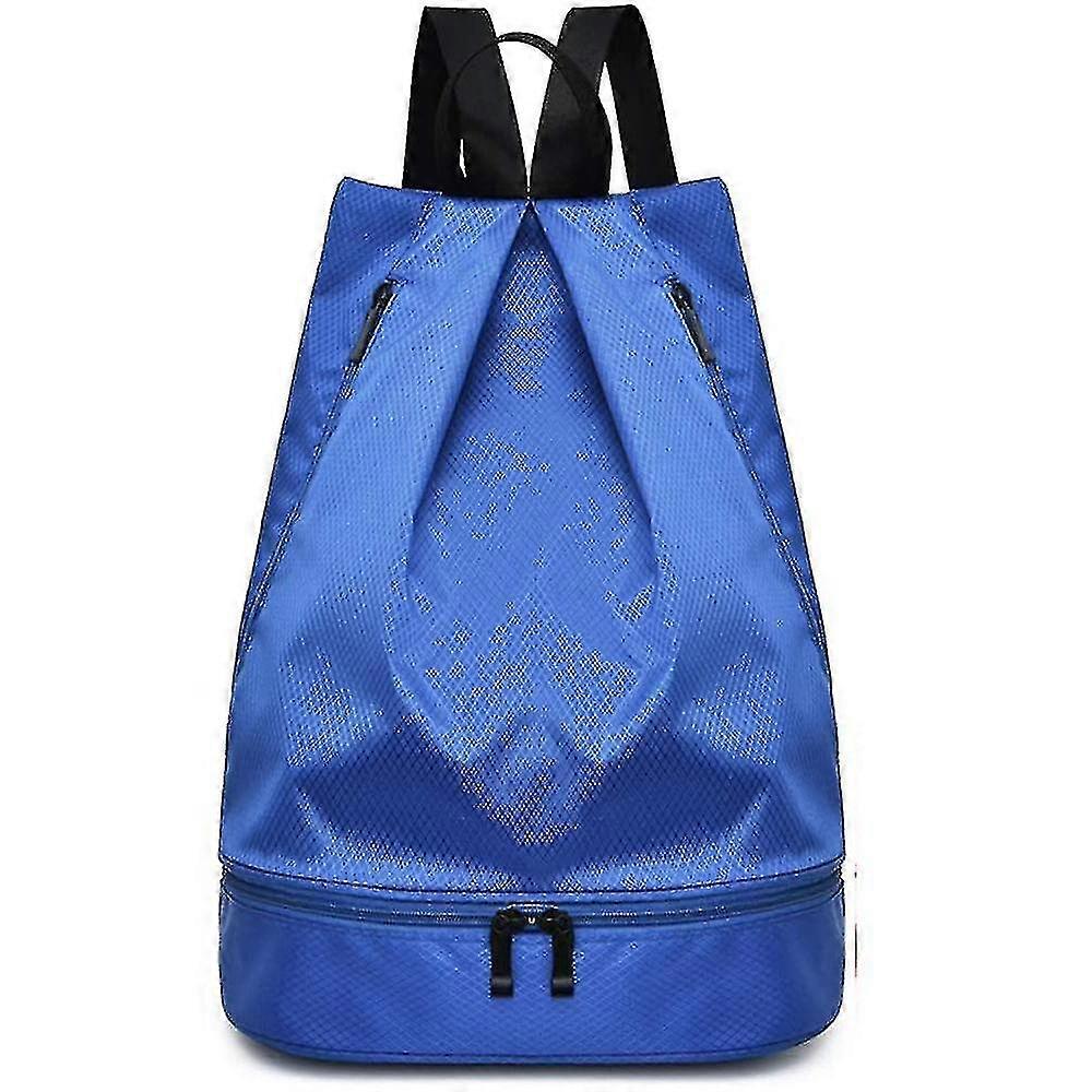 Drawstring Backpack String Bag Waterproof With Shoes Compartment