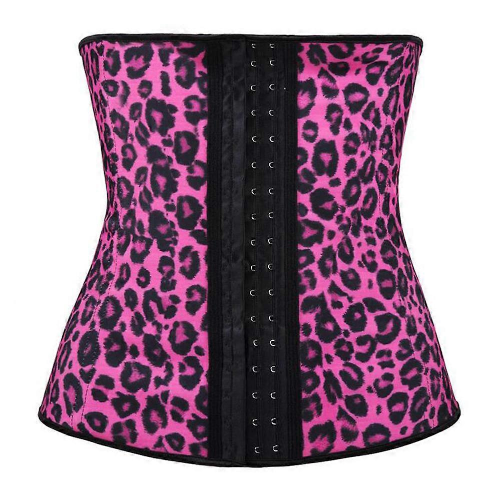 Leopard-print rubber short-waist clip shapewear