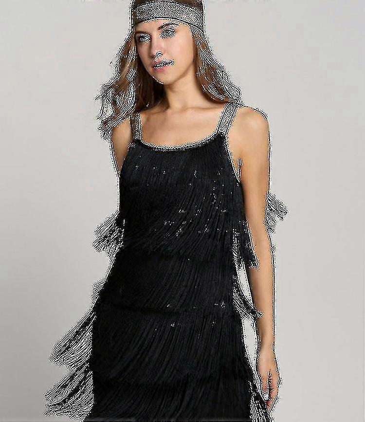 Büyük Gatsby Elbise 1920'ler Parti Vintage Püsküllü Kadınlar Saçaklı Elbiseler