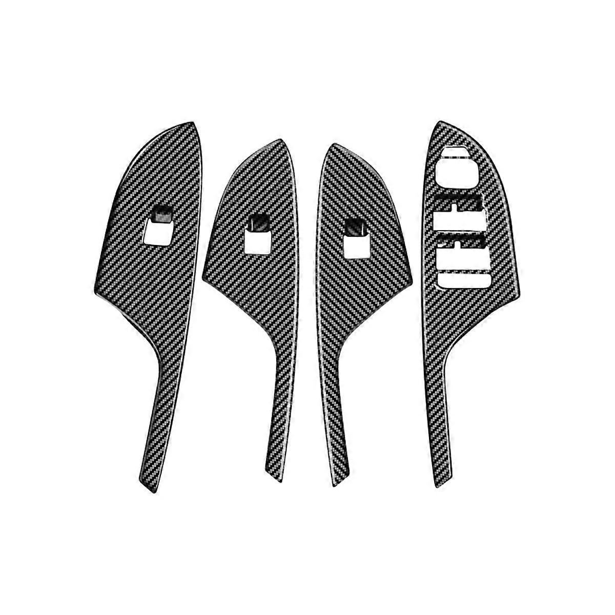 For E34 -E34 2021-2023 Carbon Fiber Door Armrest Glass Lift Button Frame Door Cover