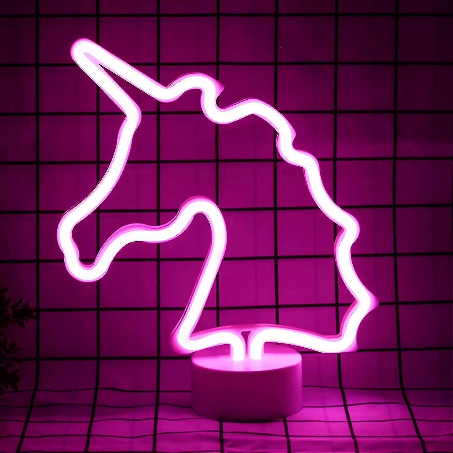 Neon Sign Lights Unicorn Night Light (pink)