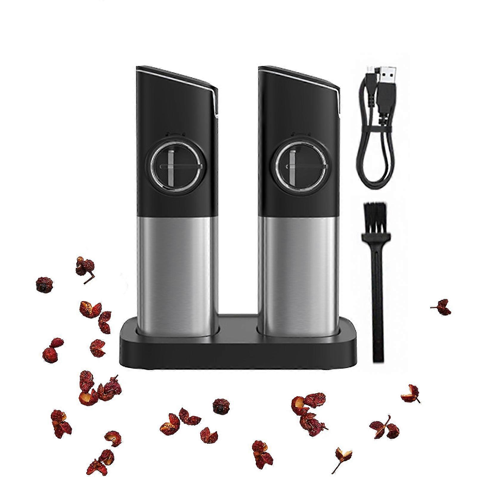 Kitchen Multifunctional Electric Grinder 2pcs Pepper Sea Salt Electric Grinder