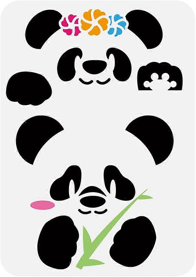 Plastic Drawing Painting Stencils Templates for Painting on Scrapbook Fabric Tiles Floor Furniture Wood Rectangle Panda 29.7x21cm