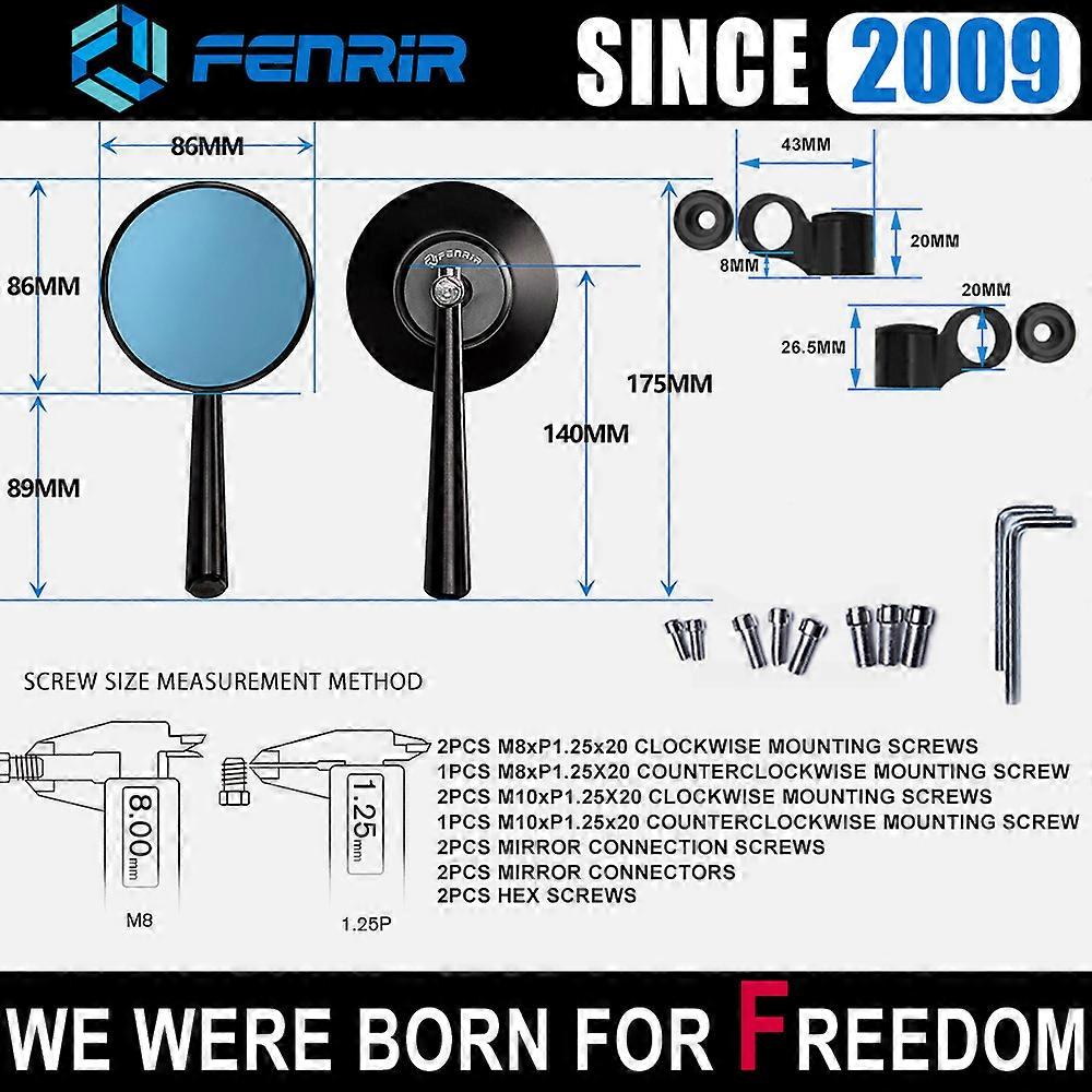 HYRHEV Motorrad Spiegel Blau - Bar End Für Vespa GTS Sprint Primavera | CNC Aluminium Lenkerspiegel