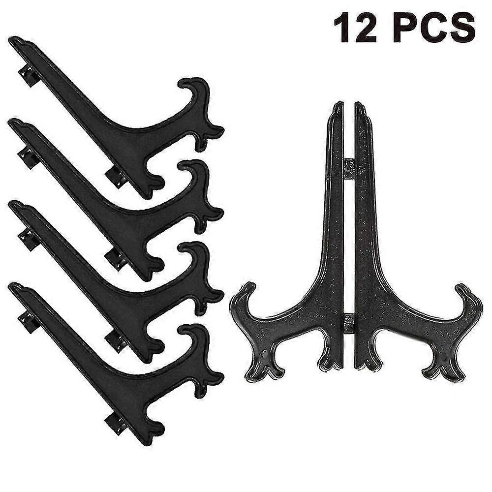 12pcs Folding Plate Holder Clear Decorative Plate Stand