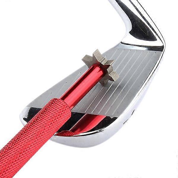 Club Groove Sharpener Tool with 6 Cutters for Optimal Backspin and Ball Control with Wedges and Utility Clubs (Red)