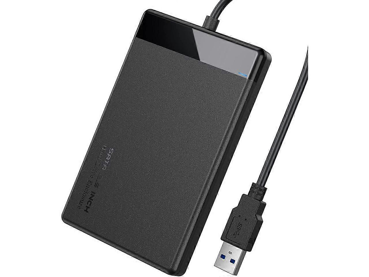 2.5 英寸 SATA 转 USB 3.0 免工具外置硬盘外壳,USB 3.0 5Gbps 支持 UASP,适用于 9.5 毫米和 7 毫米 2.5 英寸 SATA I/II/III HDD SSD、笔记本电脑、MacBo