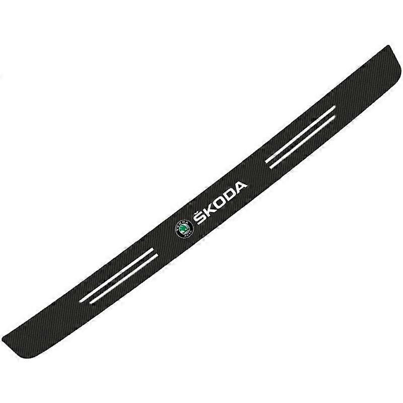 Car Interior 4pcs Carbon Fiber Car Door Threshold Protection Sticker For Skoda Octavia Fabia 1 2 Rapid Yeti Superb A5 A7 Decals Accessories Vehicle De