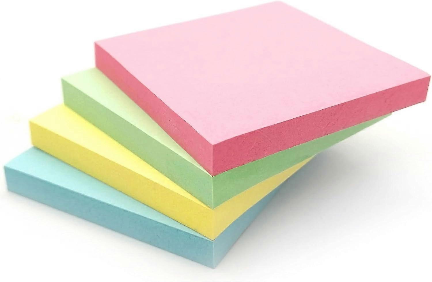 400 Pastel Sticky Notes Colourful Removable Adhesive Memo Pads in   Set of 4 Pads (100 Sheets Each) Office, Home & School Use - 4 Packs