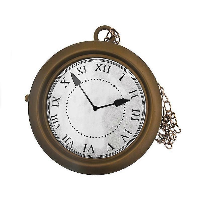 Jumbo Gold Clock Necklace - White Rabbit Clock, Hip Hop Rapper Clock - 1 Piece