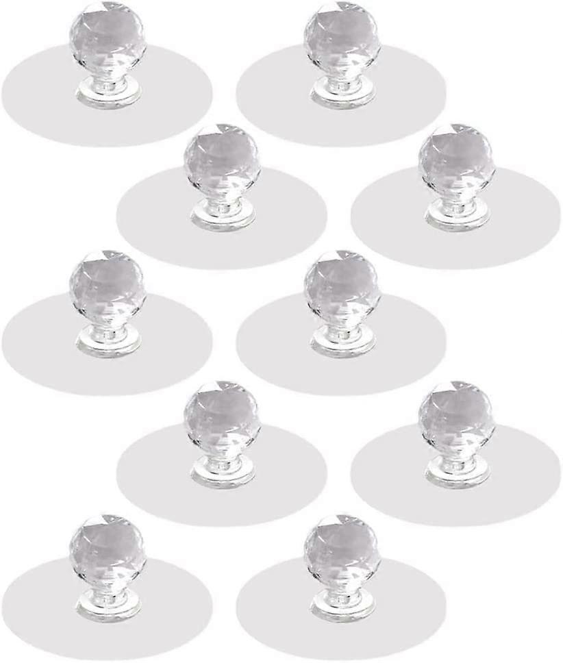 10-Pack 3m Clear Cabinet Drawer Knobs, Diamond Crystal Shaped Pulls Handles