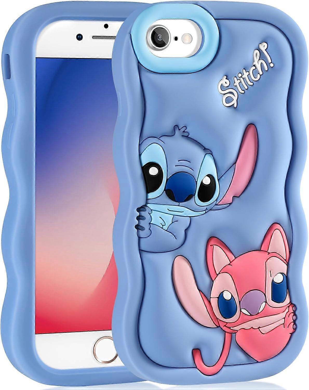 Suitable for iPhone 8/7/6s/6/SE 2022/SE 2020 Phone Case Cartoon 3D Character Design Phone Case for Teenagers Cool Silicone Soft Protective Case, Blue