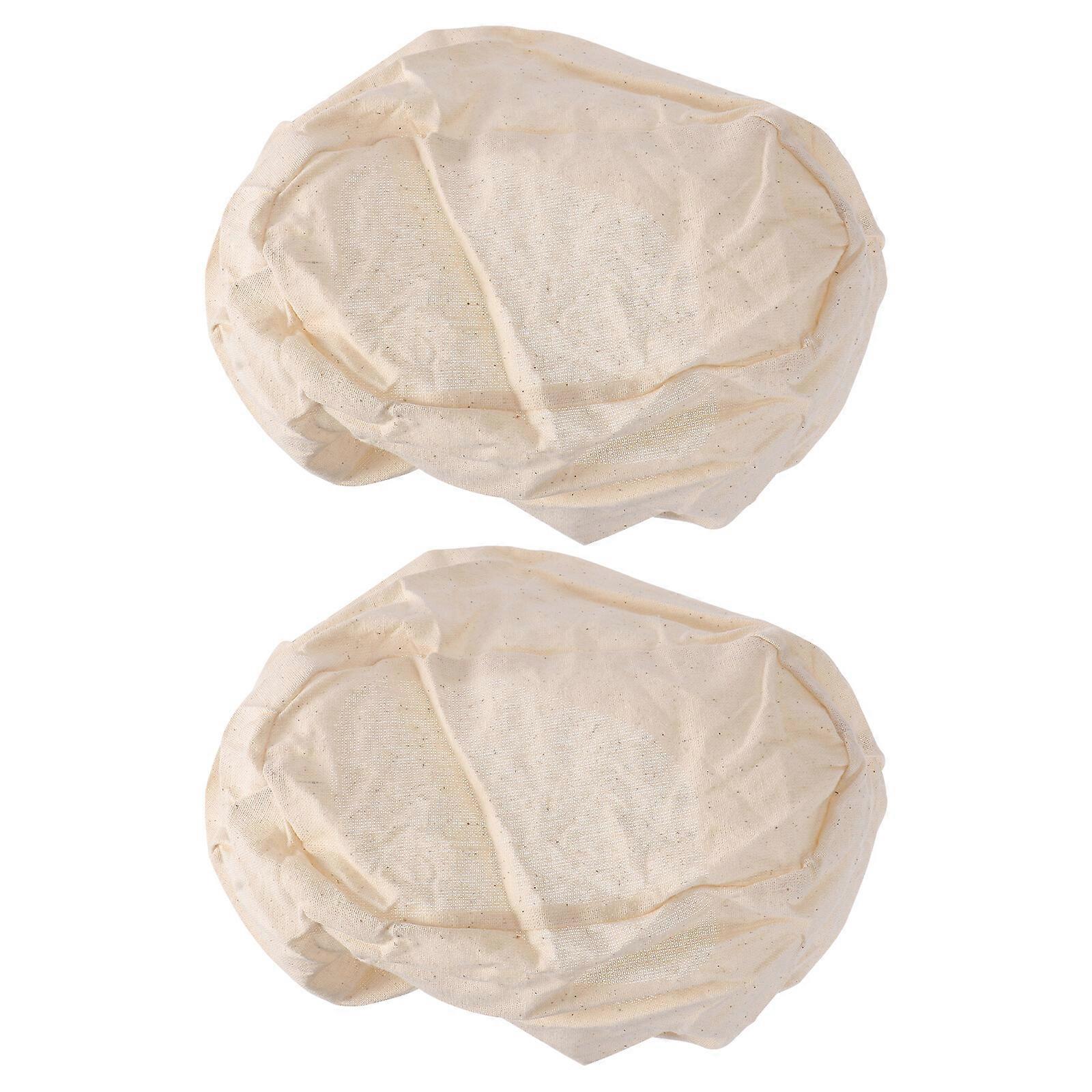 2PCS Bread Basket Cloth Covers Fermentation Basket Liners for Bakery Home Kitchen (Oval)