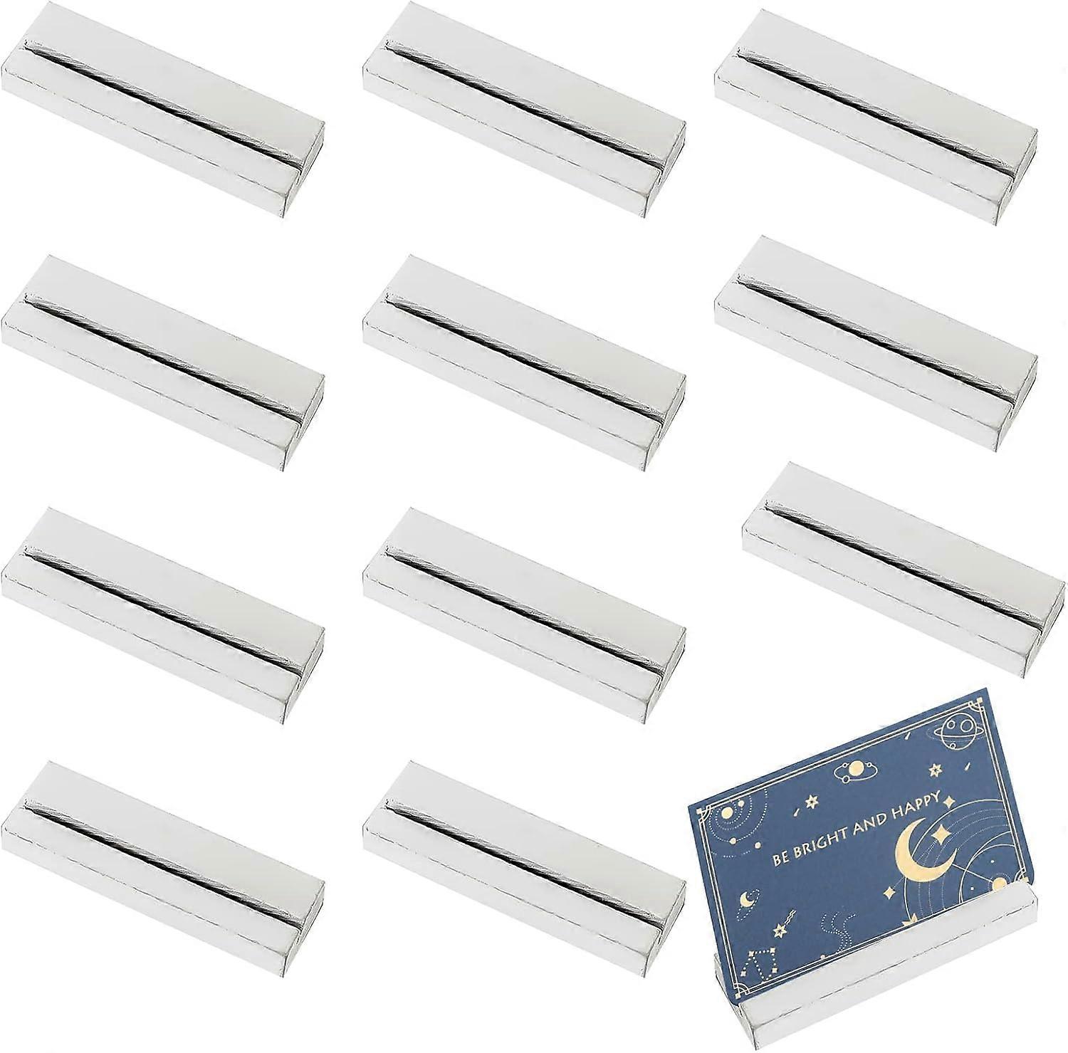 12Pcs Wood Name Card Place Card Holders Table Number Holders White 81x25x15mm