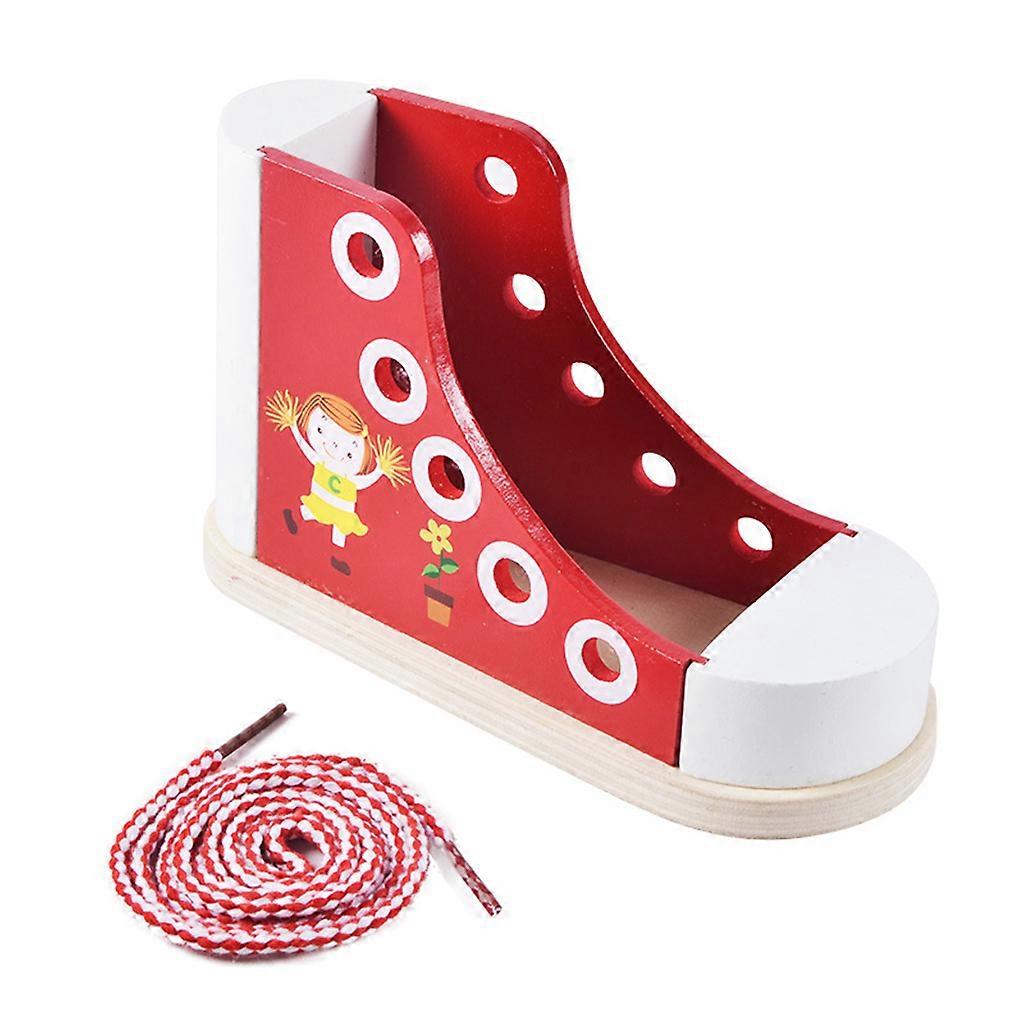 Training Exercise Shoes Lacing Wooden String Rope Shoes Early Teaching Tools