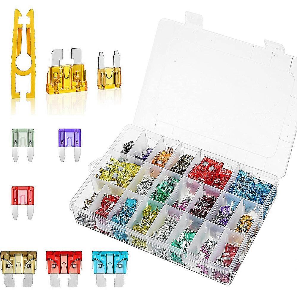 33 Values 300 Piece Car Fuse Set 2A 3A 5A 7.5A 10A 15A 20A 25A 30A 35A 40A Standard Mini Micro Small Fuses for Auto Motorcycle Automotive Car Fuses