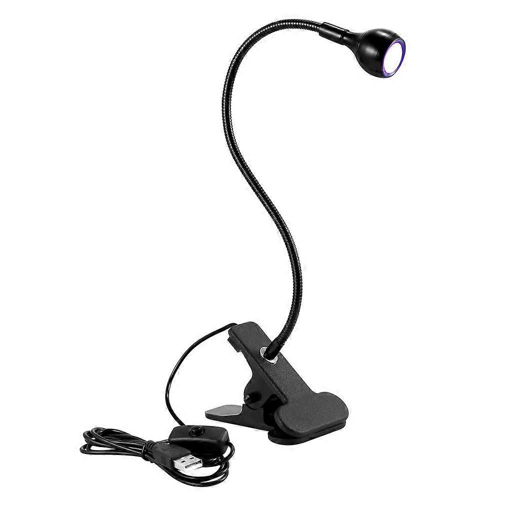 Clip-on Ultraviolet LED Lamp Flexible Metal Tube USB Mini UV Gel Curing Lamp Desk Lamp Nail Dryer for DIY Nail Art