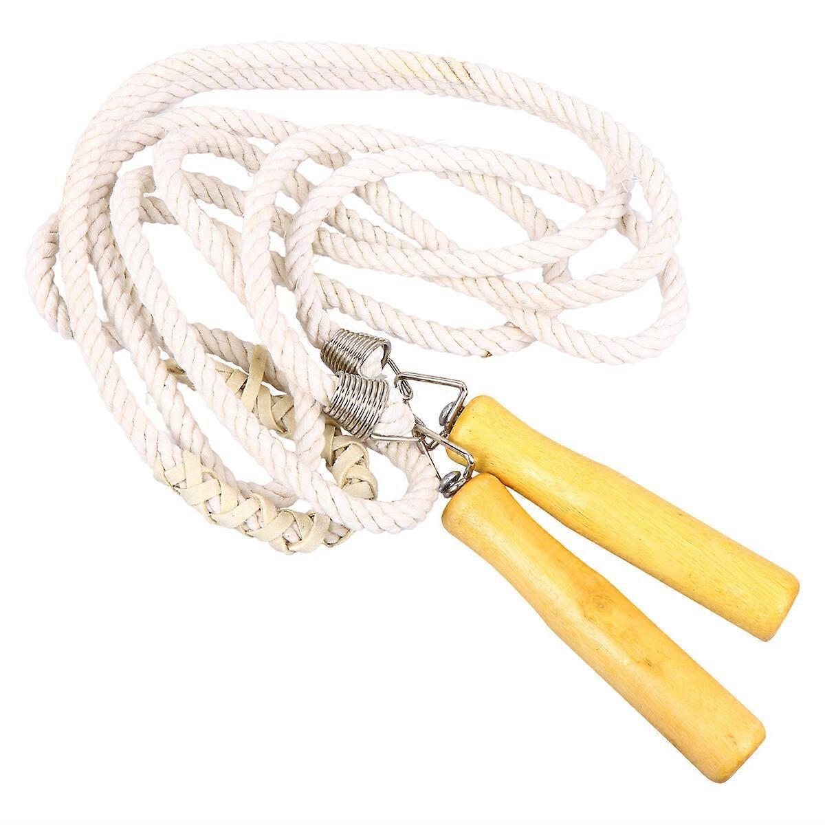 P.E.Test Jump Rope Durable Jumping Exercise Equipment Wooden Handle Skipping Rope for School (3 Meters)