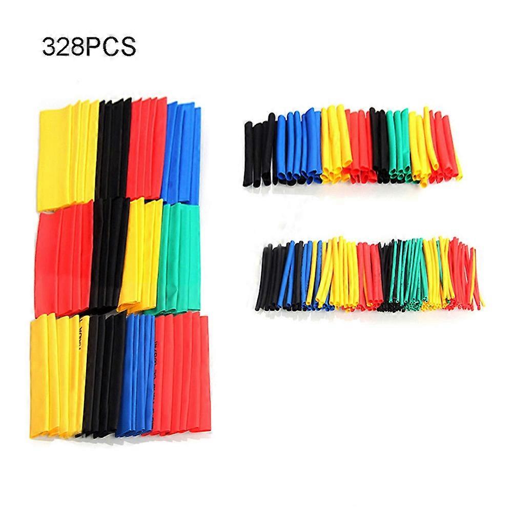 328Pcs 8 Size Multicolor Assorted 2:1 Heat Shrink Tubing Sleeving Wire Cable Kit