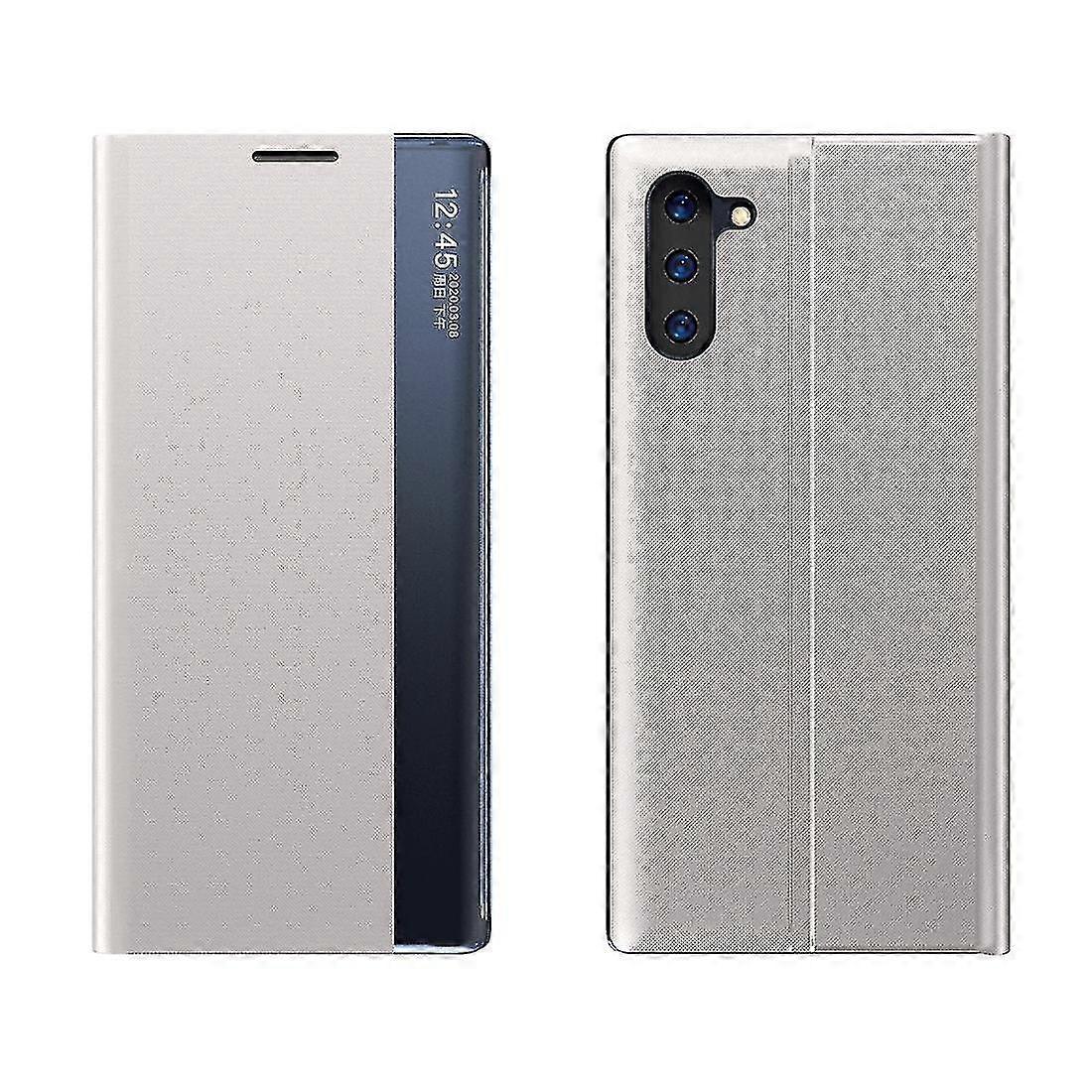 For Galaxy Note 10 Plus Side Display Magnetic Horizontal Flip Plain Texture Cloth + Pc Case With For Galaxy Note 10 Plus
