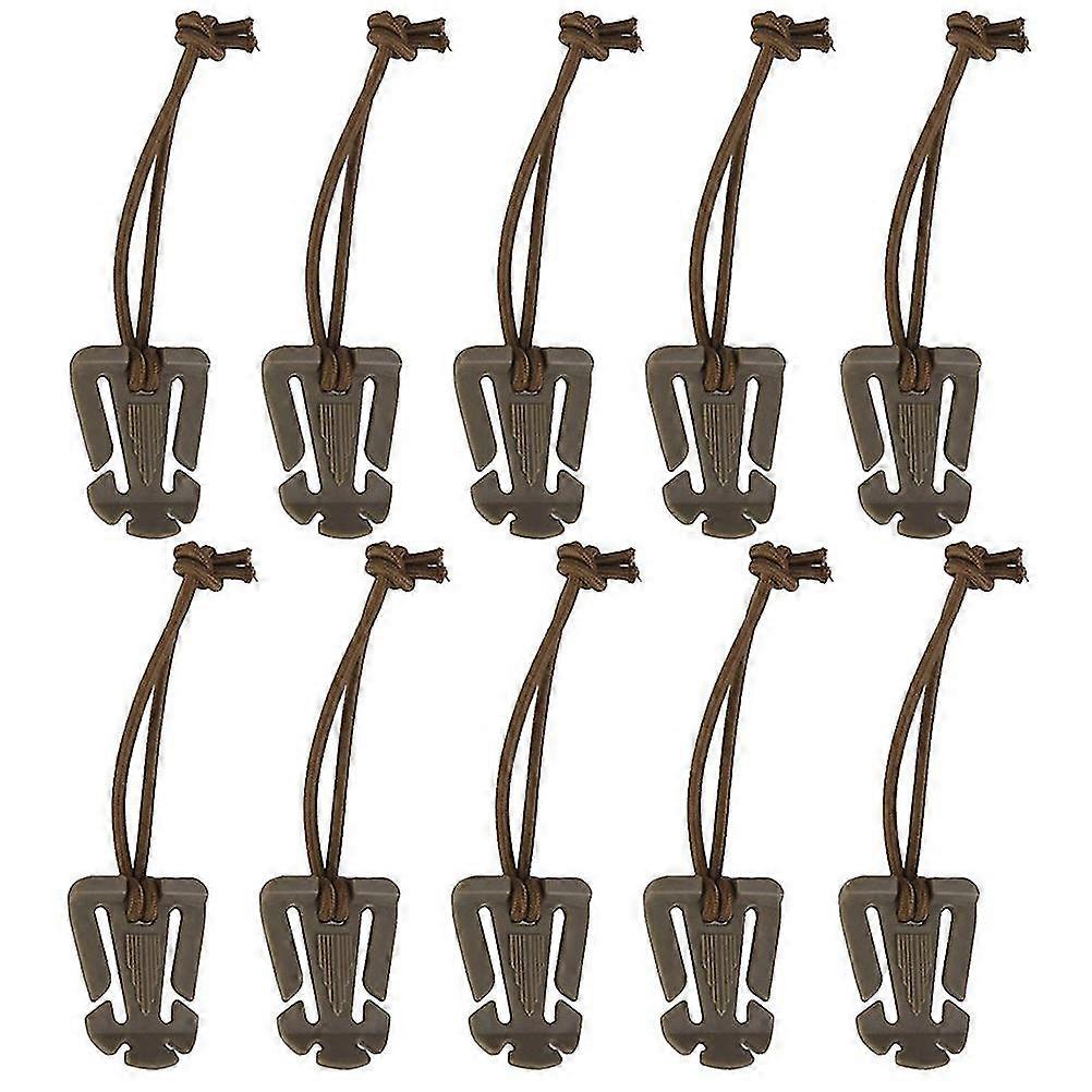 10pcs Molle Web Dominator Buckles Strap Clip Belt Keeper Tactical Strap Management Tool With Elastic String For Backpack Webbing (mud Color)