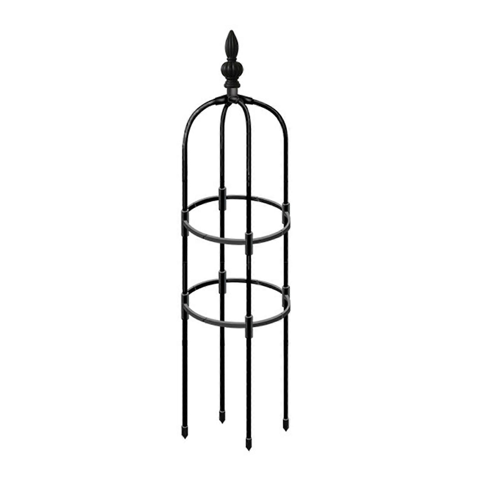 100% New Plant Support Climbing Frame Garden Obelisk Trellis Set Spliced Steel Gardening Tools Durable Black Plants Stand Rack