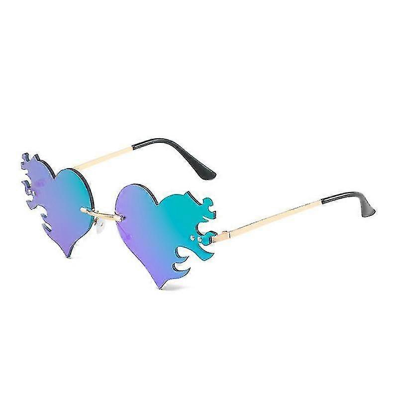 Fire Flame Sunglasses Rimless Flame Shaped Sun Glasses