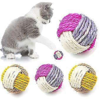 4 stks interactieve kat sisal bal sisal bal huisdier kat schuim bal sisal bal willekeurige kleur geschikt xinda