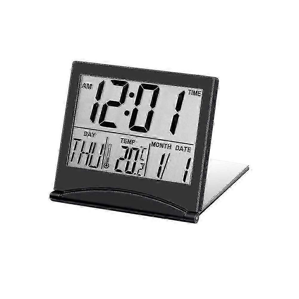 Electronic Folding Lcd Digital Alarm Clock Desktop Temperature Hygrometer Clock Weather Station Des