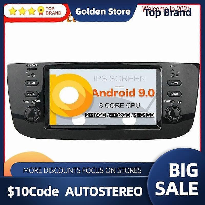 Carplay For Fiat Linea For Fiat Punto Evo 2009-2016 Android 10.0 Auto Radio 4GB Car DVD Multimedia Player GPS Navigation Stereo