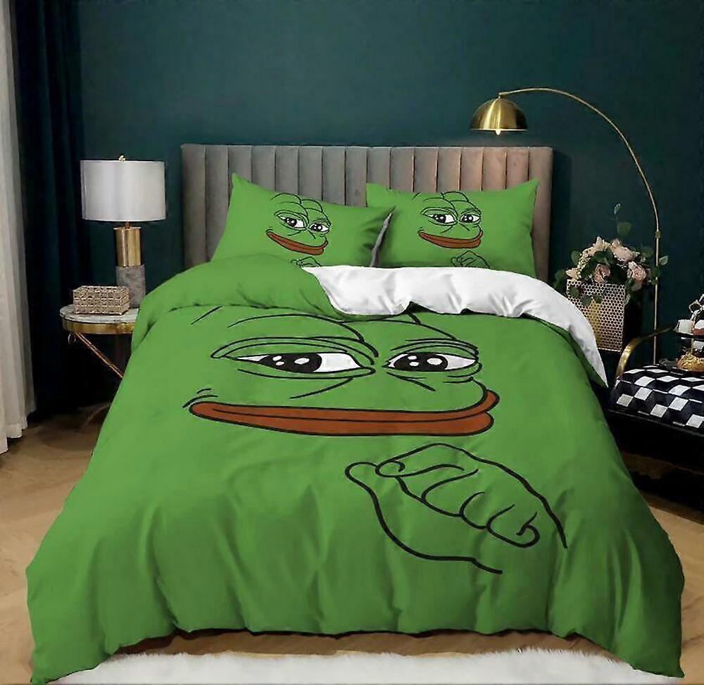 v2308 Lençóis Dos Desenhos Animados Árvore Sapo Impressão Capa de Edredão Conjunto de Cama Macia Crianças Lençóis IU2308