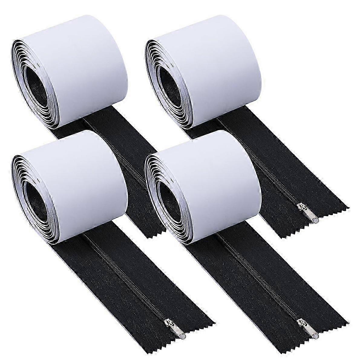 Peel and Stick Zipper, 7FT Heavy Duty Self-Adhesive Zipper, Double-Sided Zipper for Dust Barriers T