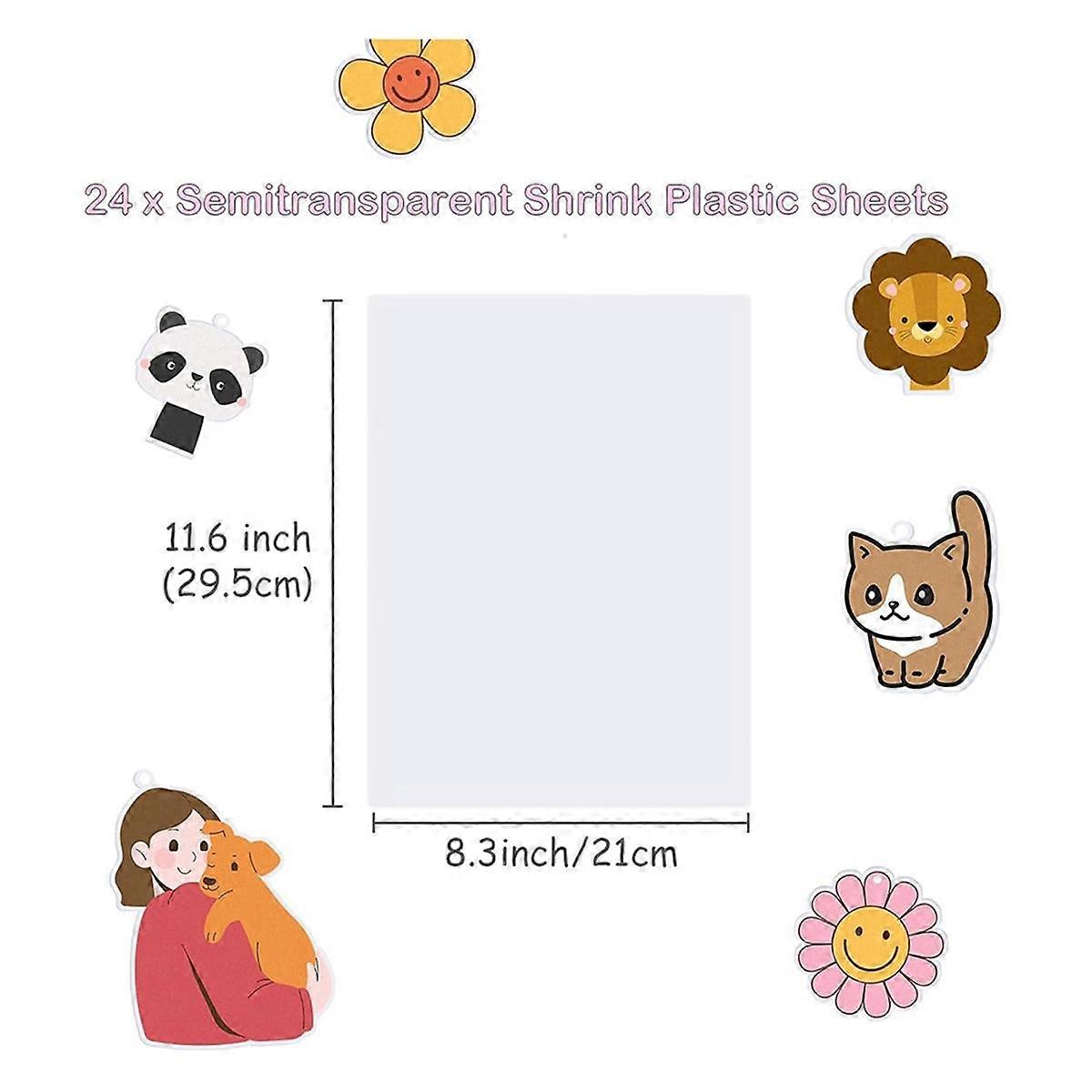 Printable Shrink Dink Sheets,Semi-Transparent Shrinky Films Papers for Inkjet Printer,Printable Shrinky Plastic,12Sheets