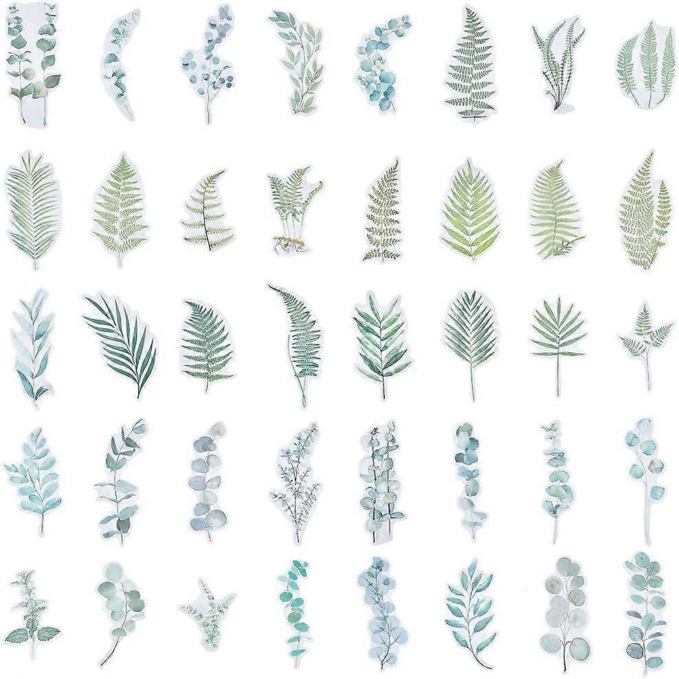 80pcs Scrapbook Stickers Set Vintage Self Adhesive Green Plant Leaves Planner Decorative Stickers for Diary Notebook DIY Arts Crafts Calendars Photo A