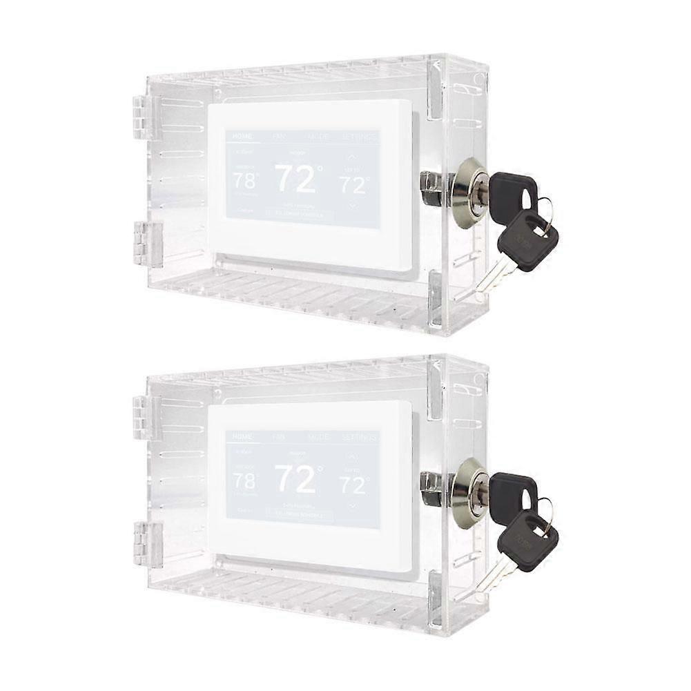 Universal Thermostat Lock Box With Key Transparent Large Protector Guard Cover