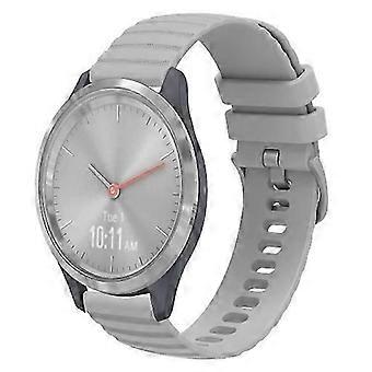 Para Vivomove 3s Reloj de silicona ondulado de color sólido ondulado de 18 mm gris
