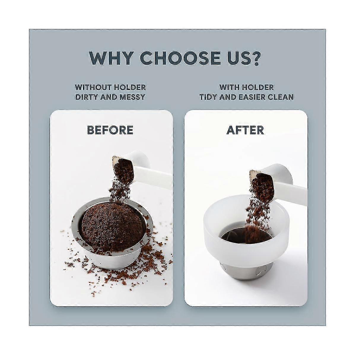 2pcs Coffee Utensils Pp Plastic Cloth Powder Fixed Ring Reusable Coffee Capsule Accessories