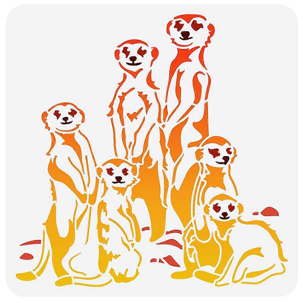 1pc PET Hollow Out Drawing Painting Stencils for DIY Scrapbook Photo Album Fox Pattern 30x30cm