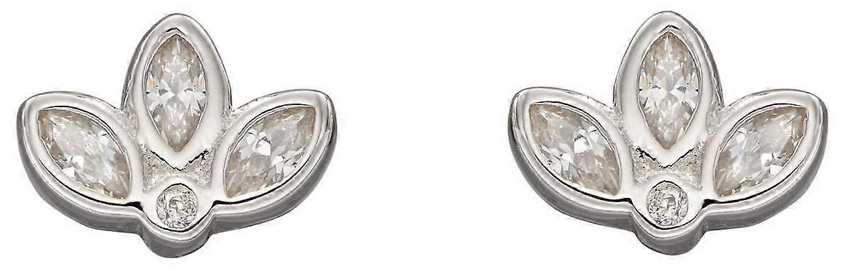 Beginnings Lotus Flower Stud Earrings - Silver