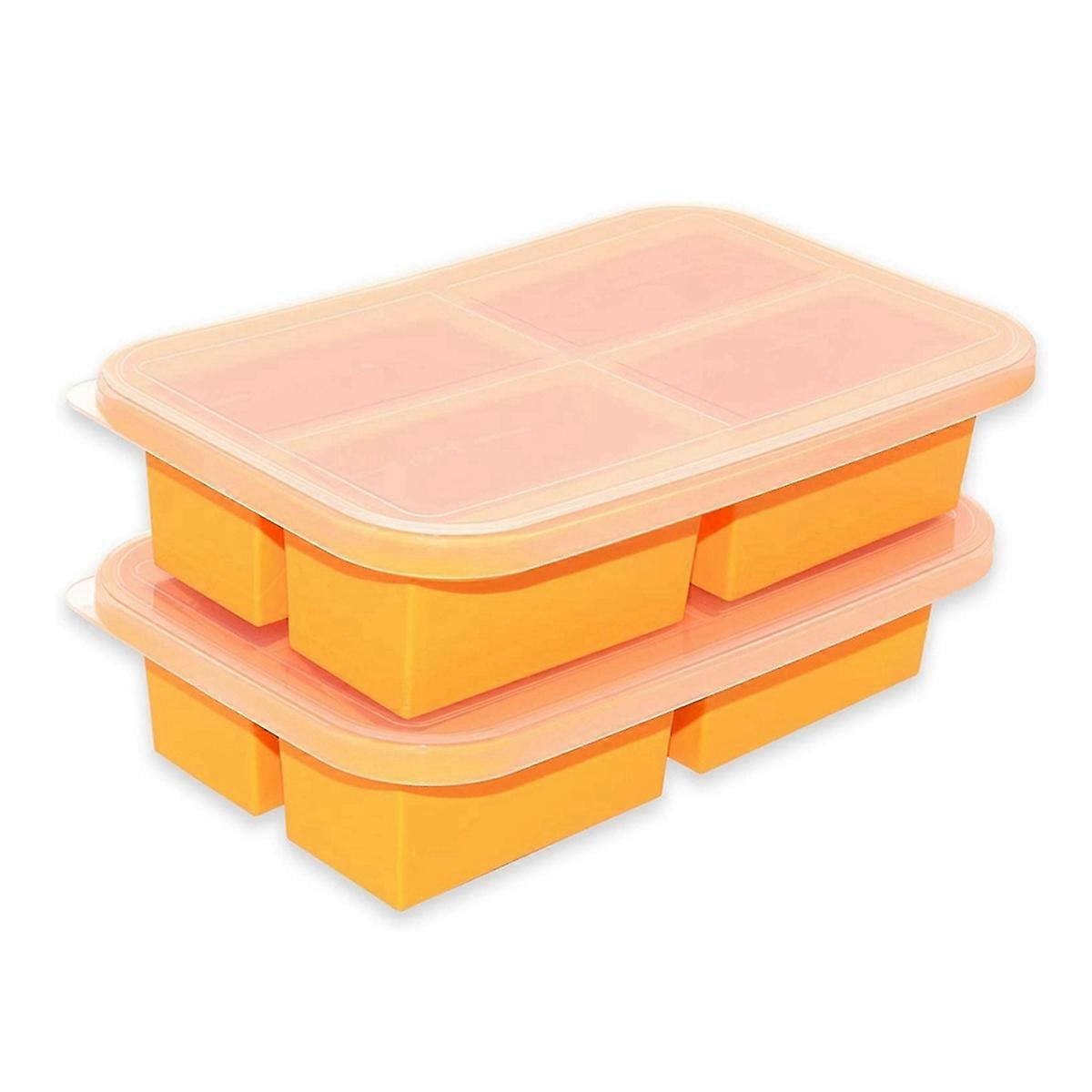 Cup Silicone Freezing Tray with Lid,2 Pc ,Easy-Release Silicone Freezer Tray,Food Freezer Molds,Fre